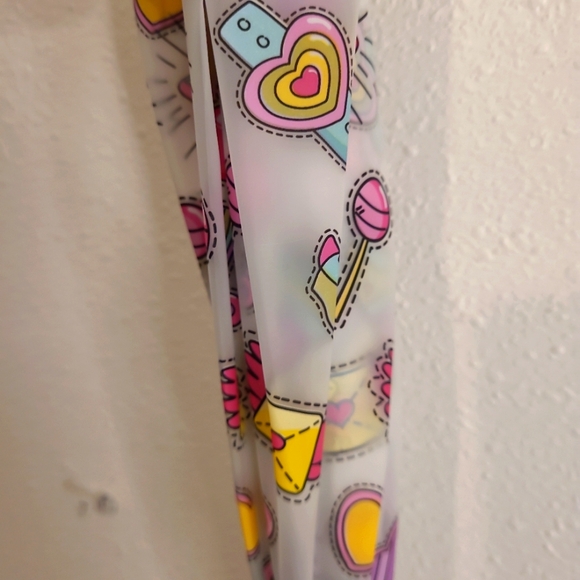 Nicole Miller's Fun Girls Print Frosted Ice Cream Lollipops Hearts Umbrella NWT☔ - Picture 4 of 6
